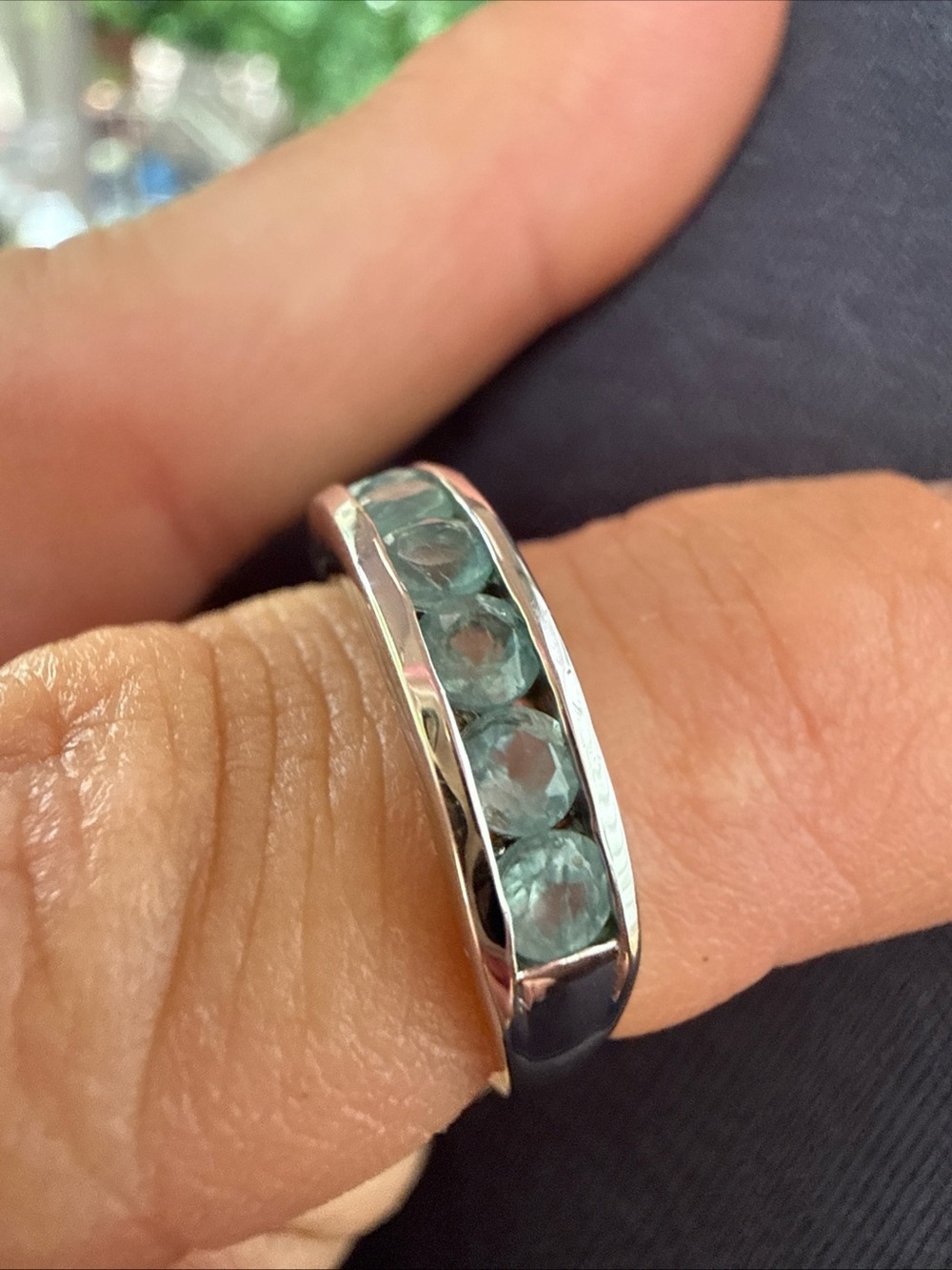 NWT-Grandidierite Channel-Set Women's Ring -925 Sz5